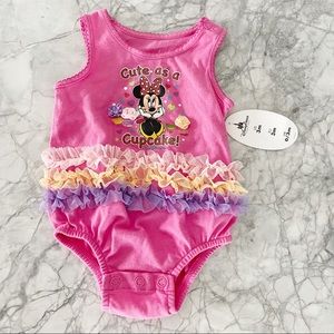 Disney Parks Minnie Mouse Cute As A Cupcake Bodysuit